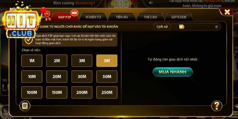 Điều kiện người chơi cần đảm bảo để thực hiện giao dịch